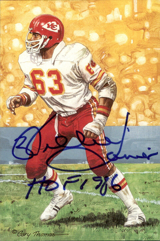 Willie Lanier HOF Autographed/Inscribed Goal Line Art GLAC Postcard  Chiefs JSA