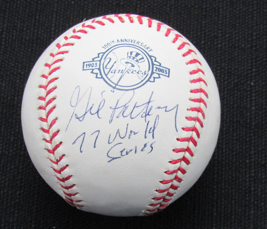 Gil Patterson Signed/Auto Yankees 100th OML Baseball JSA Inscr  186941