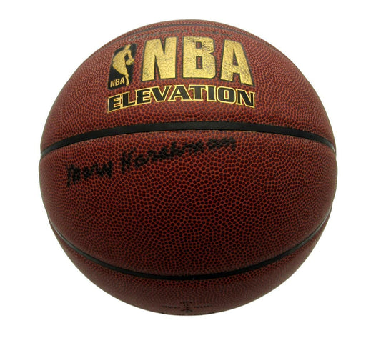 Marv Harshman HOF Signed Washington State Spalding Basketball Beckett 151715