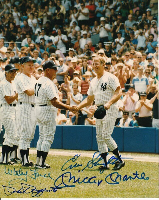 Mickey Mantle + 3 Yankee HOFers Multi-Signed/Autographed 8x10 Photo JSA 142414