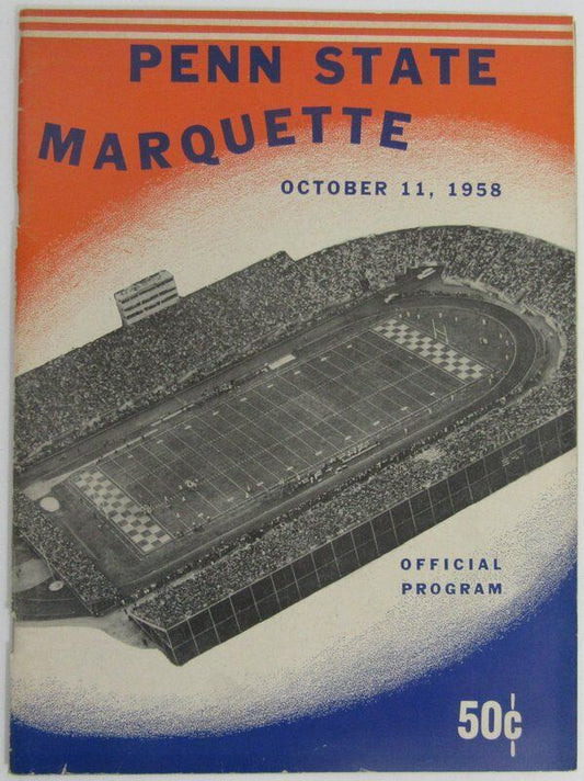 1958 Penn State Nittany Lions vs. Marquette Football Program 137674