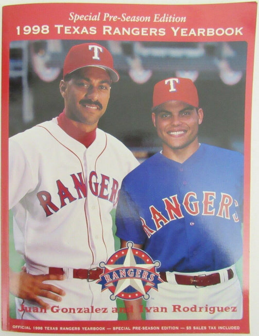 1998 Texas Rangers Yearbook with Juan Gonzalez & Ivan Rodriguez 165077