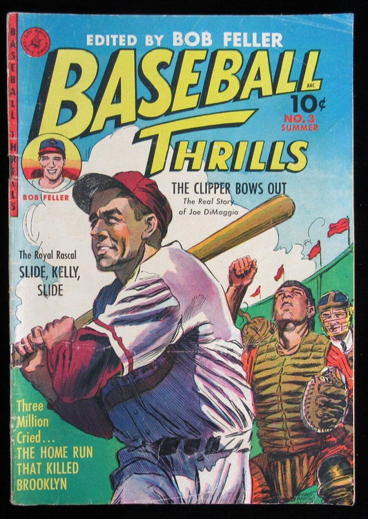 1952 Summer No. 3 Baseball Thrills Comic Book Joe Dimaggio Yankees on Cover