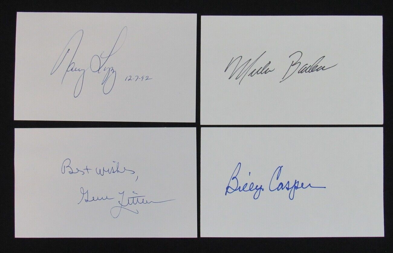 Lot of 4 Golf Hall of Famers Signed/Auto 3x5 Index Cards incl. B. Casper 150234