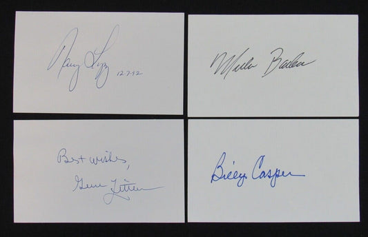 Lot of 4 Golf Hall of Famers Signed/Auto 3x5 Index Cards incl. B. Casper 150234