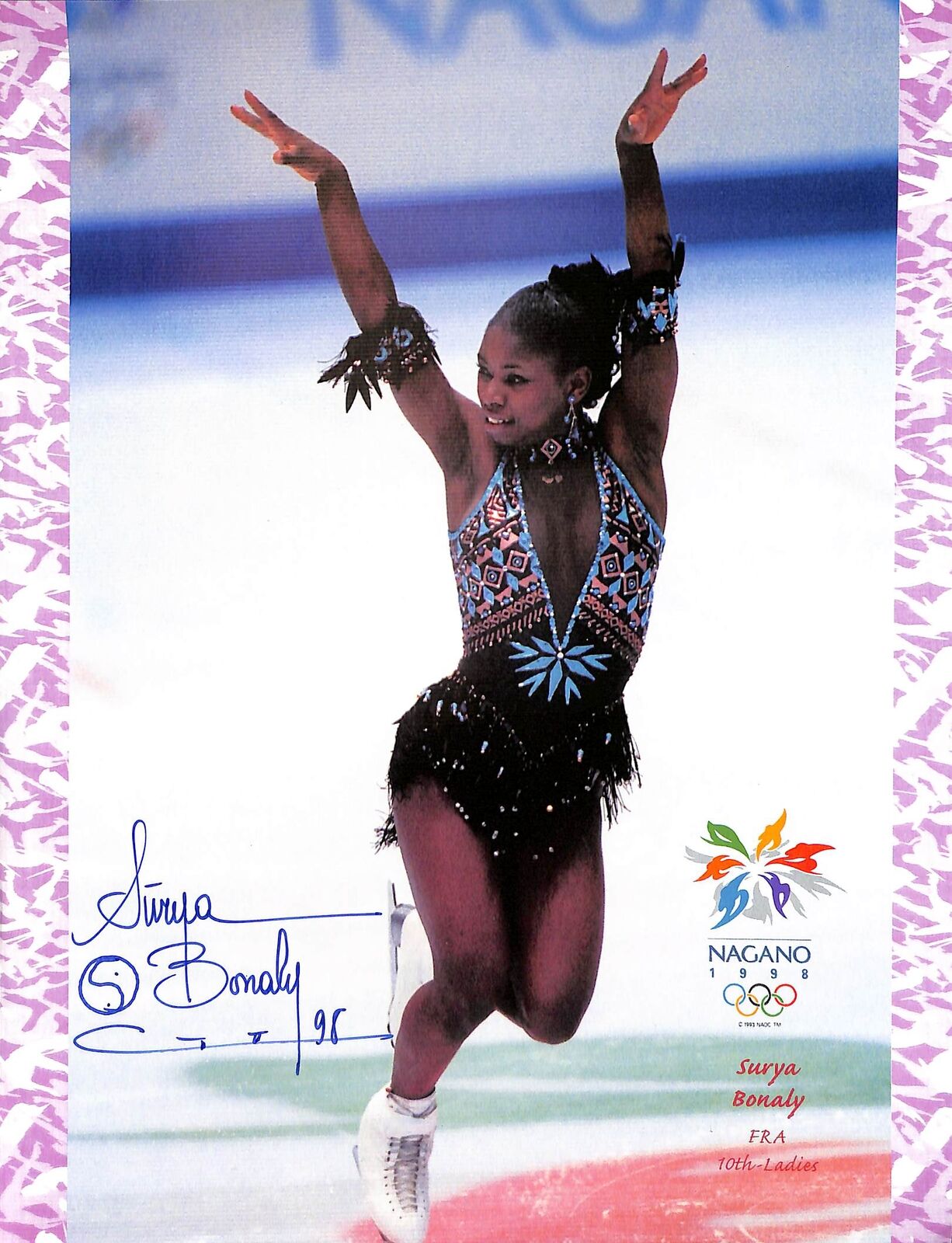 Suraya Bonaly 1998 Nagano Olympics Women's Skating Signed 8x10 Photo 180485