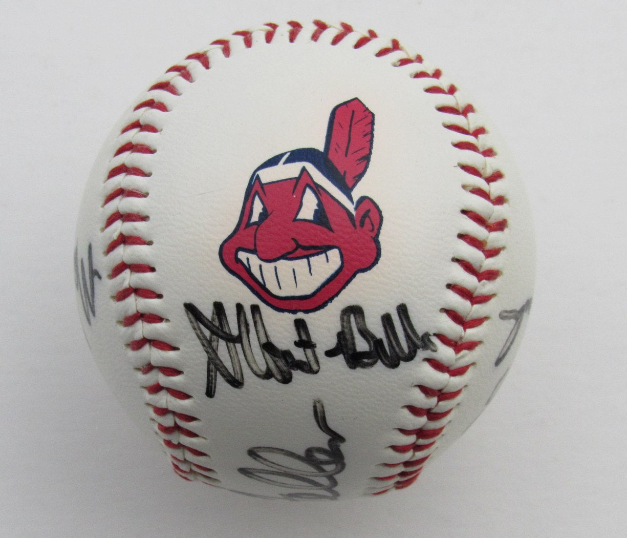 Cleveland Indians Team Autographed by 7 Players Indians Logo Baseball 180628