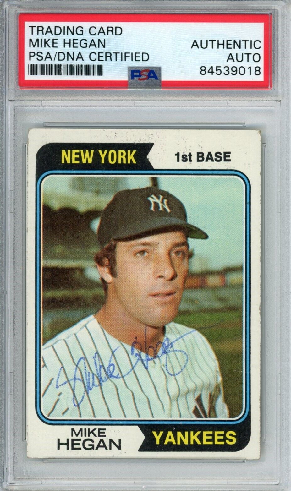 Mike Hegan Yankees Signed/Autographed 1974 TOPPS Card #517 PSA/DNA 166842