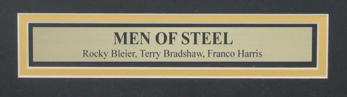 Steelers Men of Steel w/T Bradshaw, Bleier, Harris Unsigned 16x20 Photo Framed