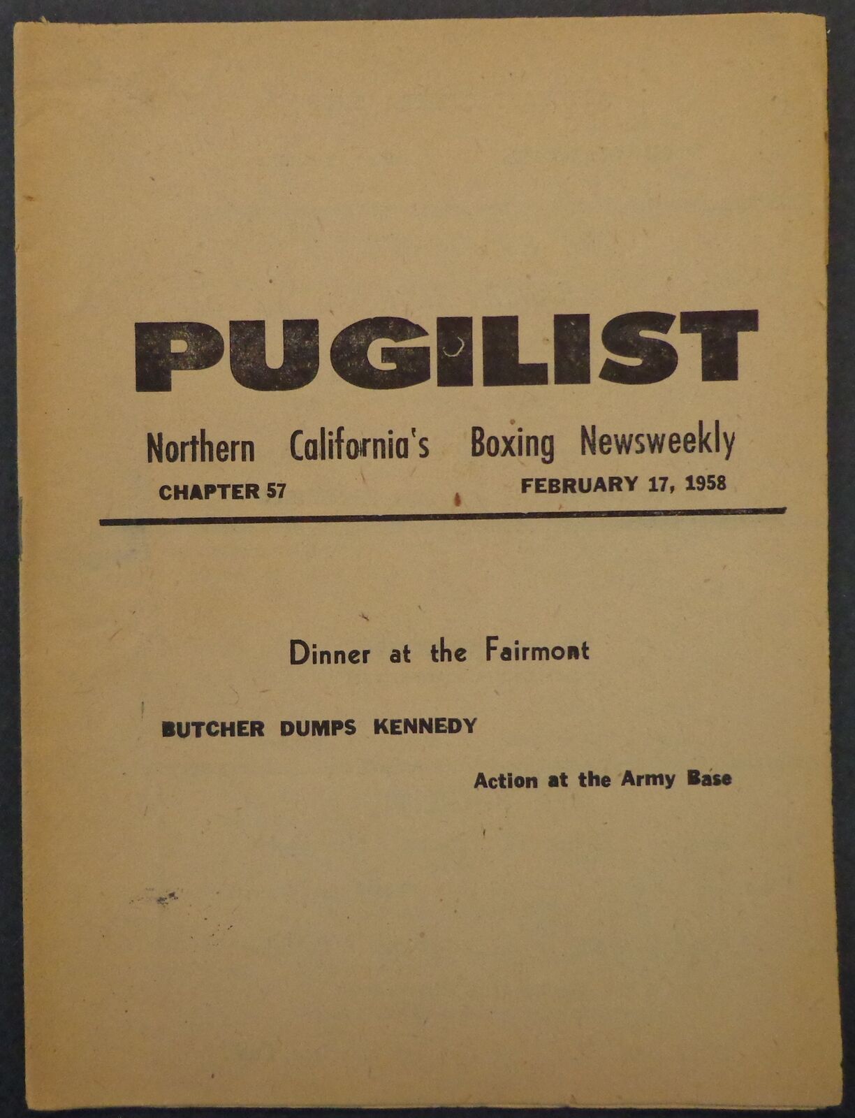 February 17, 1958 Pugilist Northern California's Boxing Magazine 179510