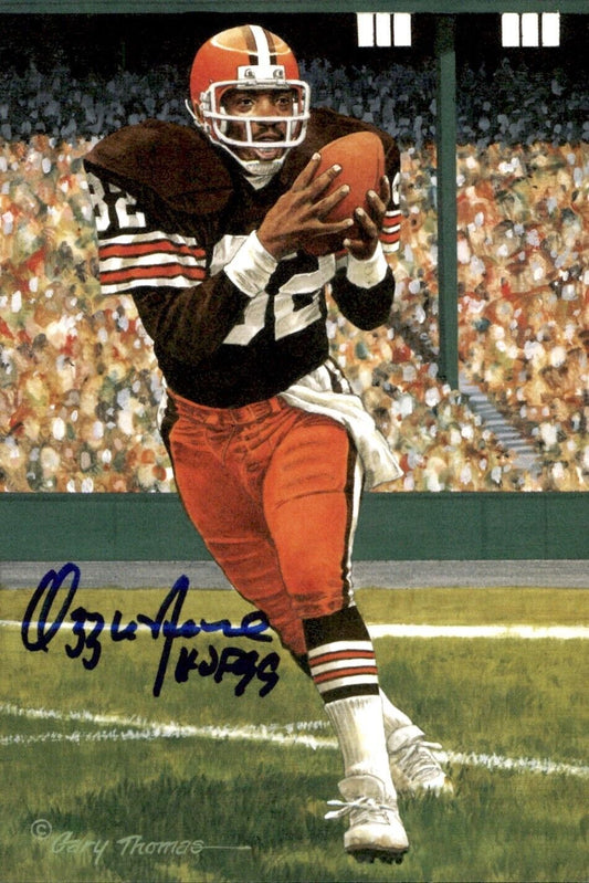 Ozzie Newsome HOF Autographed/Inscribed Goal Line Art GLAC Postcard Browns JSA