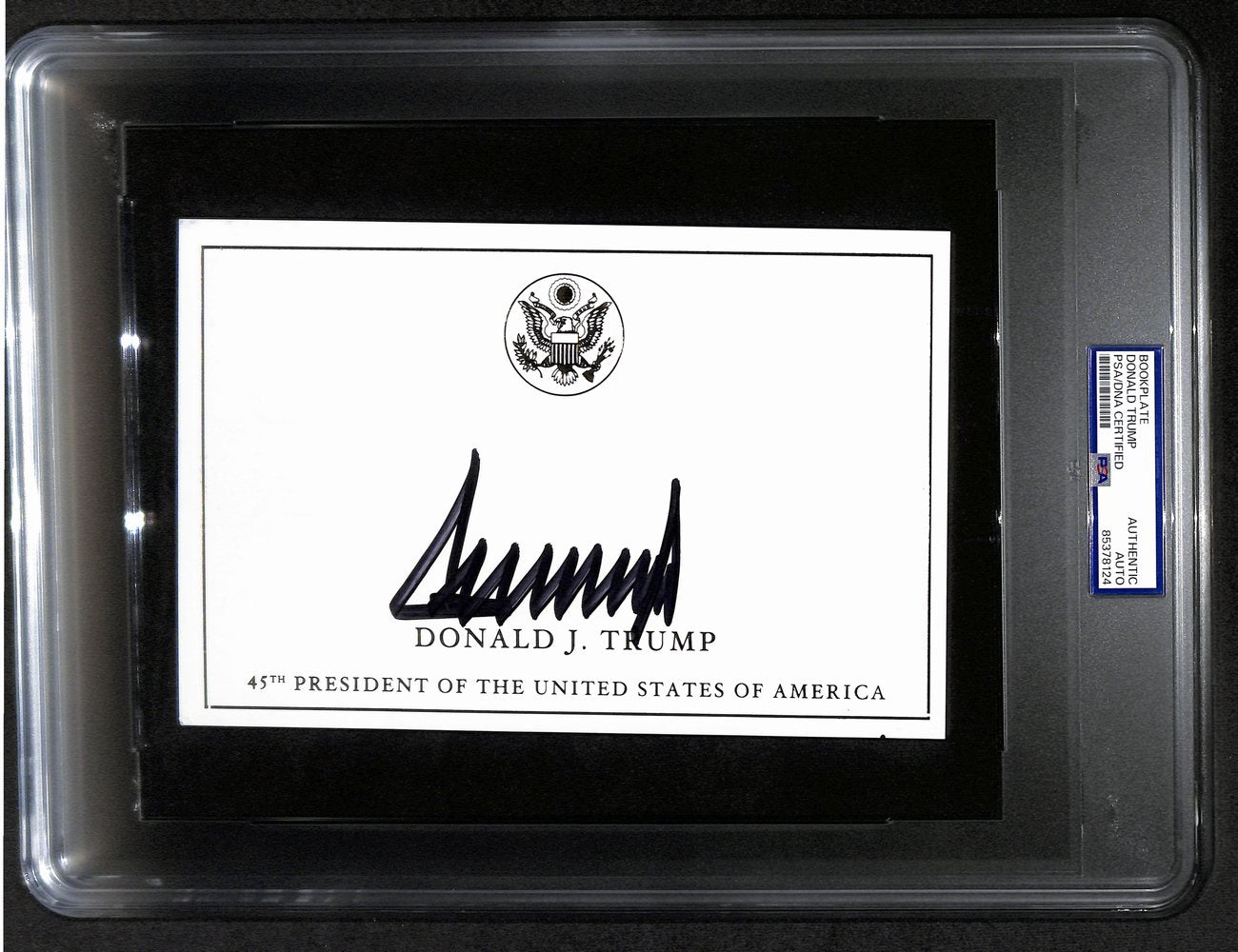 President Donald J Trump Autographed 8.5x5.5 Book Plate Card PSA/DNA 193190