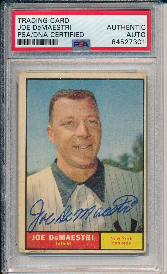 Joe DeMaestri Yankees Signed/Autographed 1961 TOPPS Card #116 PSA/DNA 166518