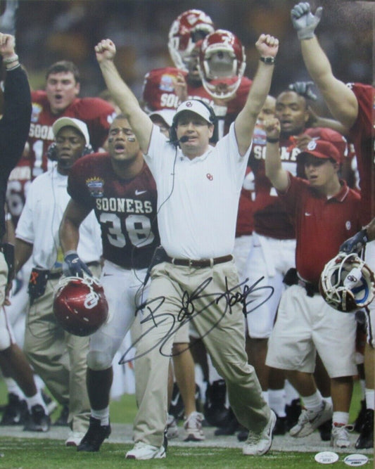 Bob Stoops Oklahoma Sooners Signed 16x20 Photo JSA Boomer 148012