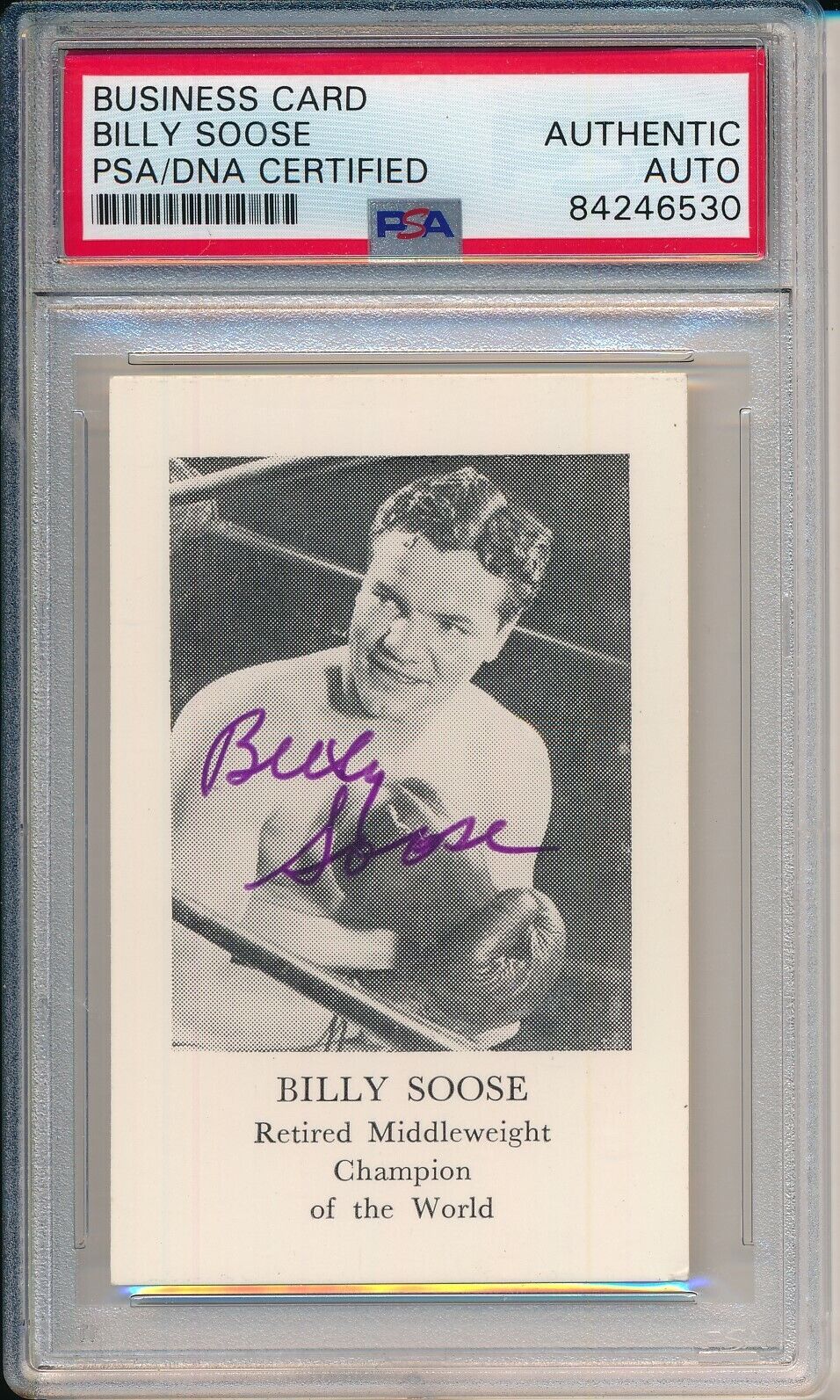 Billy Soose Boxing Champ Signed/Autographed Business Card PSA/DNA 155442