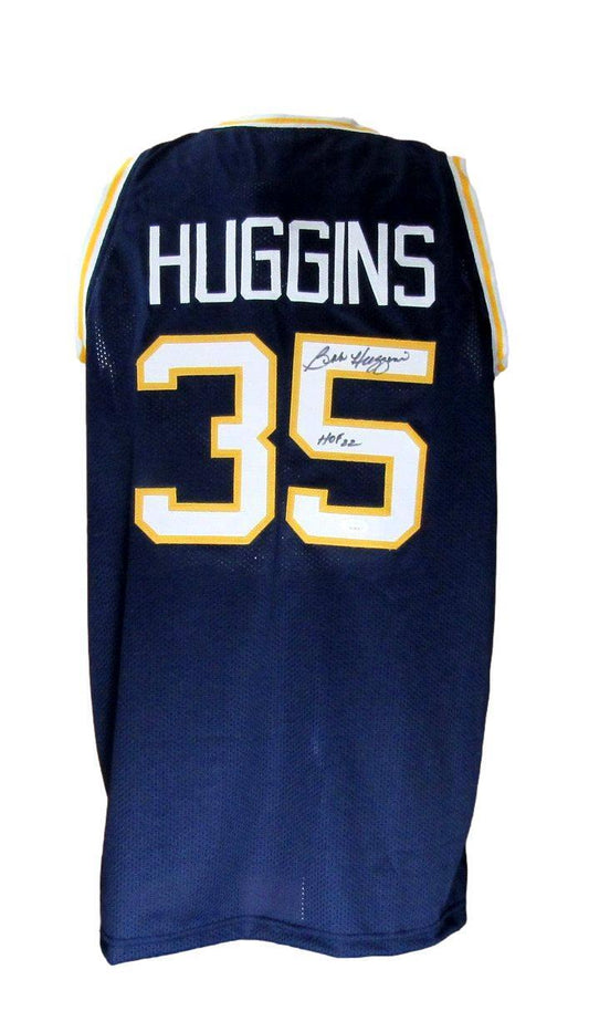 Bob Huggins CHOF Autographed/Inscr Navy Custom Jersey West Virginia JSA 176577