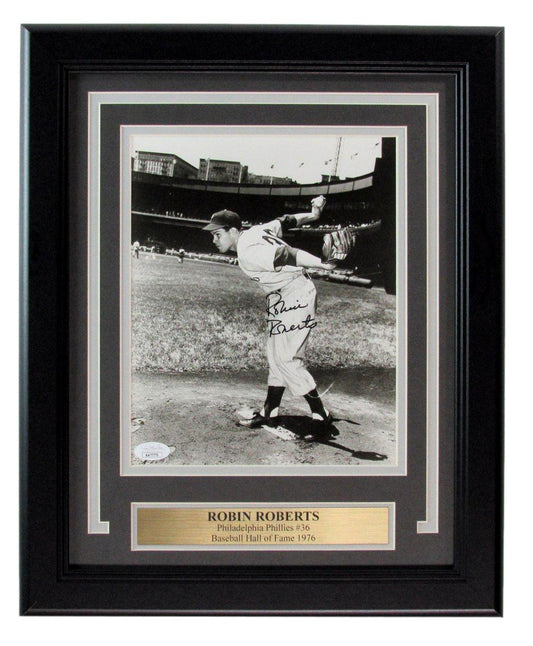 Robin Roberts HOF Signed/Auto 8x10 Photo Philadelphia Phillies Framed JSA 190842