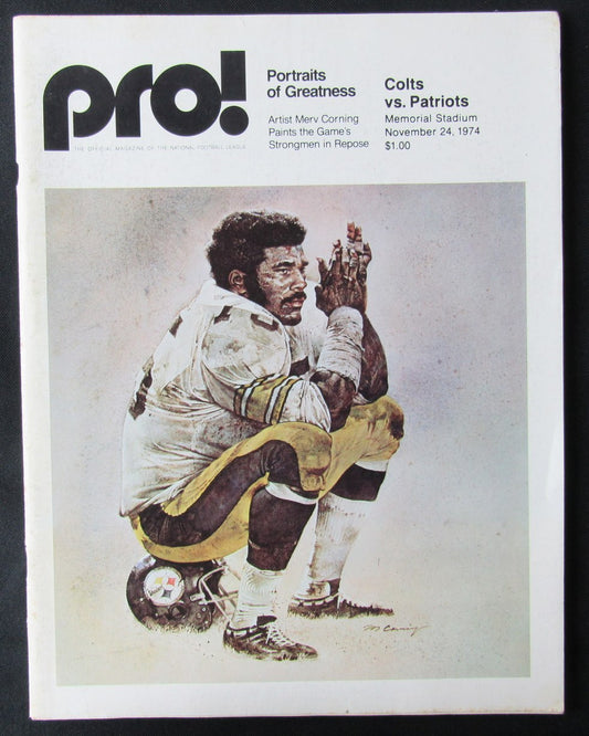 1974 Baltimore Colts vs. New England Patriots Football Game Program 176261