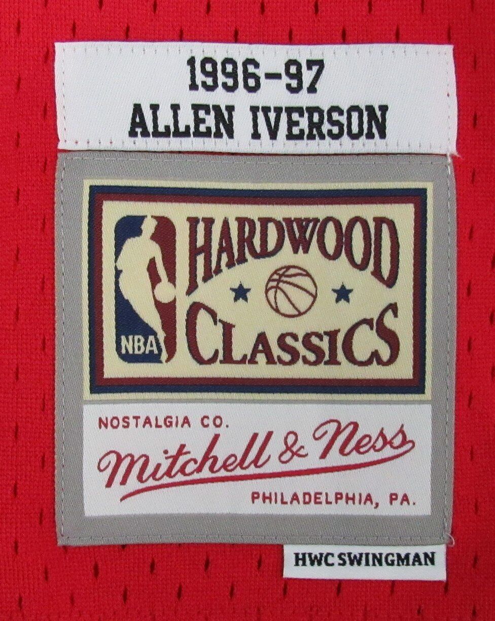 Allen Iverson HOF Autographed Red Mitchell & Ness Jersey 76ers JSA 181839