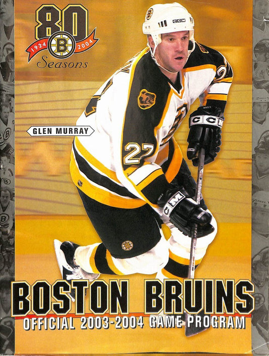 2004 Boston Bruins vs. Washington Capitals Hockey Program Glen Murray 179643