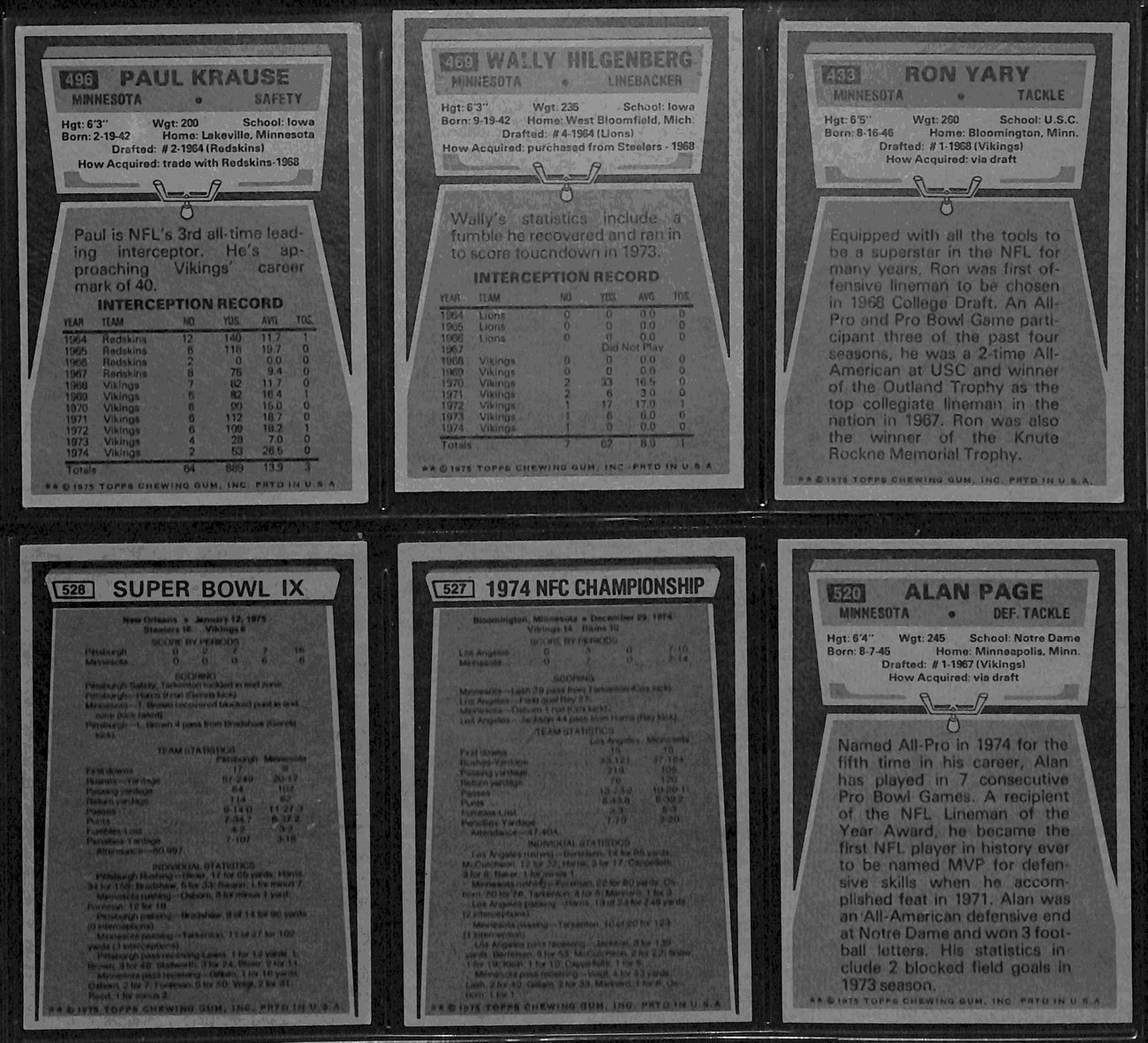 1975 TOPPS Football Minnesota Vikings Team Cards (24) 189265