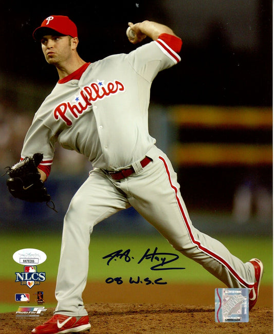 J.A. Happ Philadelphia Phillies Signed/Inscribed 8x10 Photo JSA 159019