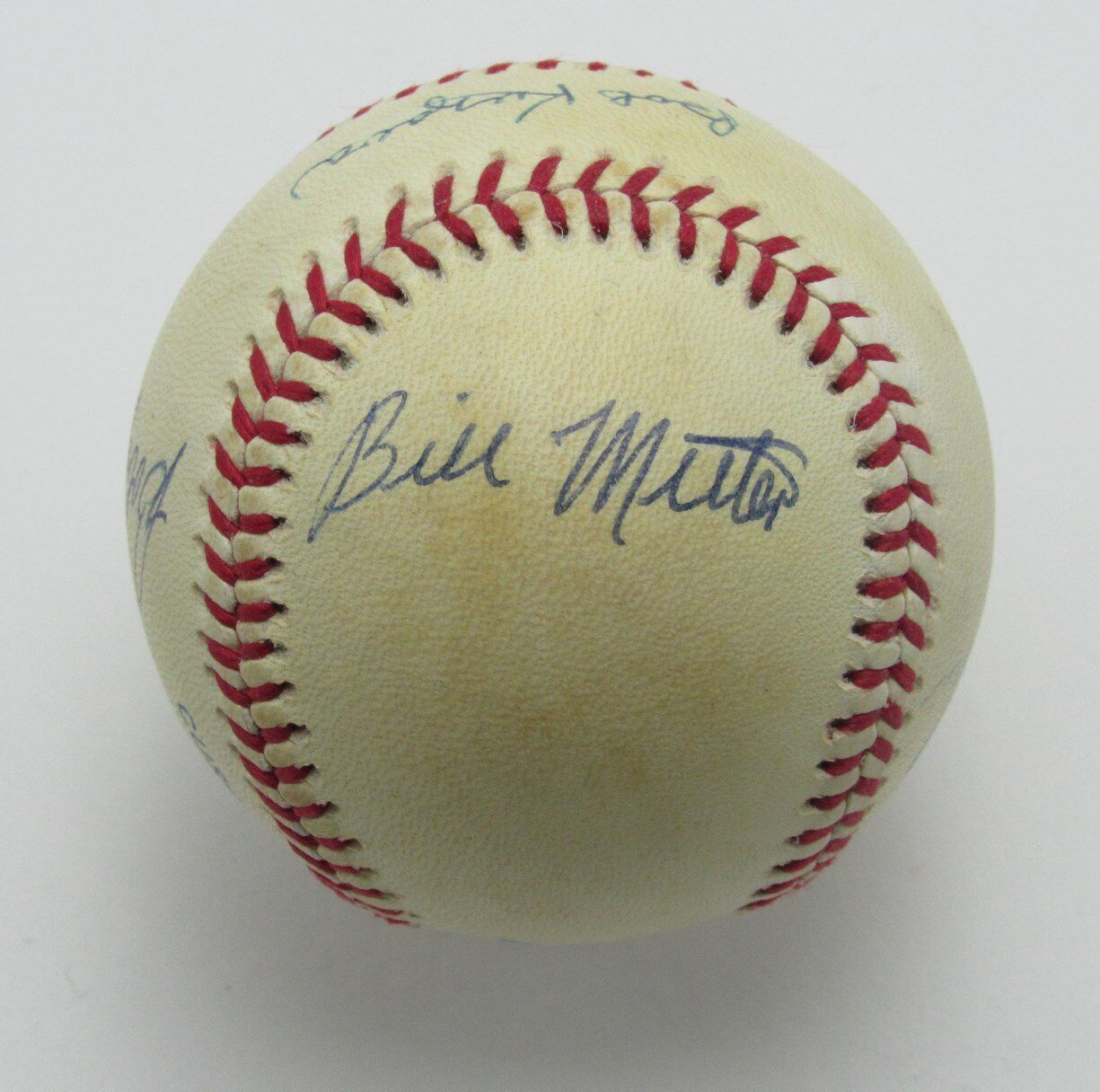 1950's New York Yankees Multi  Autographed/Signed OAL Baseball Shantz/B. Miller