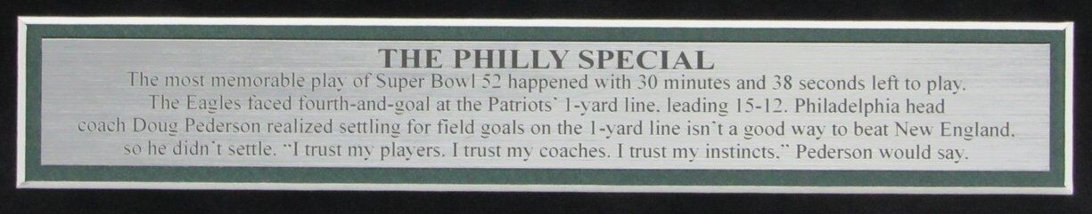 Eagles "Philly Special" Framed Photo Collage of Foles/Burton w/Replica SB Ticket