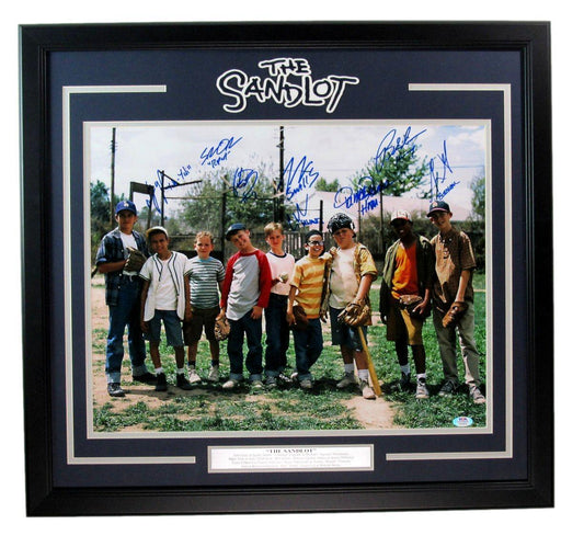 The Sandlot Autographed by 8 Cast Members 16x20 Photo Framed PSA