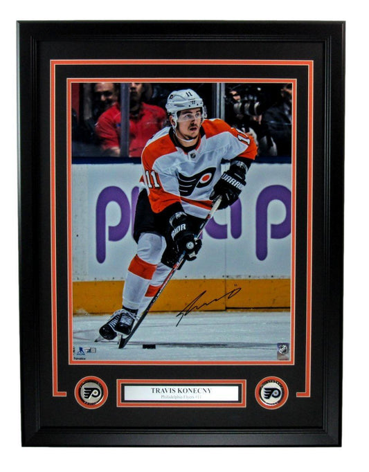 Travis Konecny Autographed 16x20 Photo Philadelphia Flyers Framed Fanatics