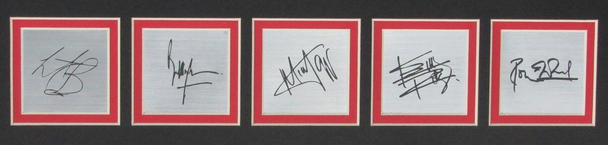 The Rolling Stones 11x14 B/W Photo with Laser Engraved Signatures Framed 165823