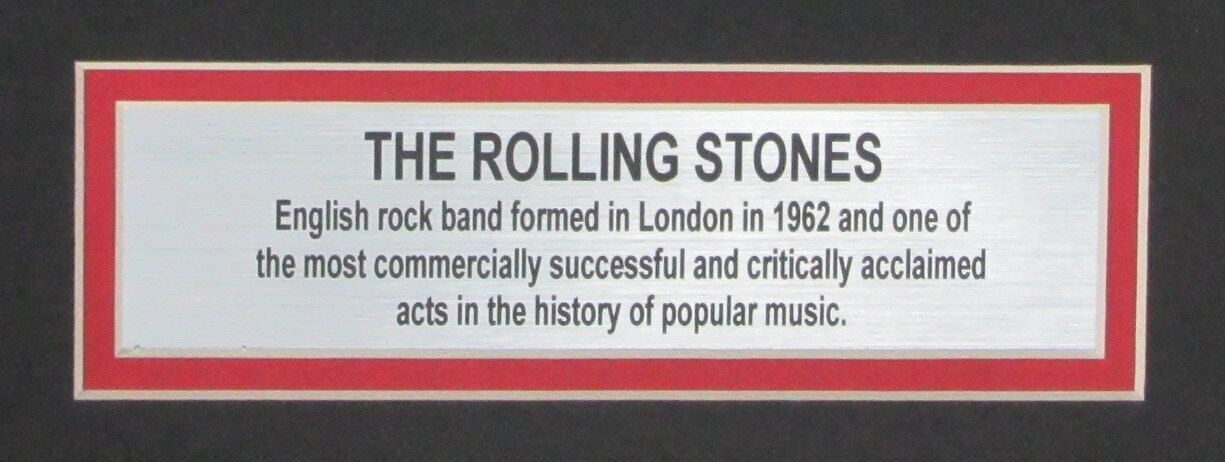 The Rolling Stones 11x14 B/W Photo with Laser Engraved Signatures Framed 165823