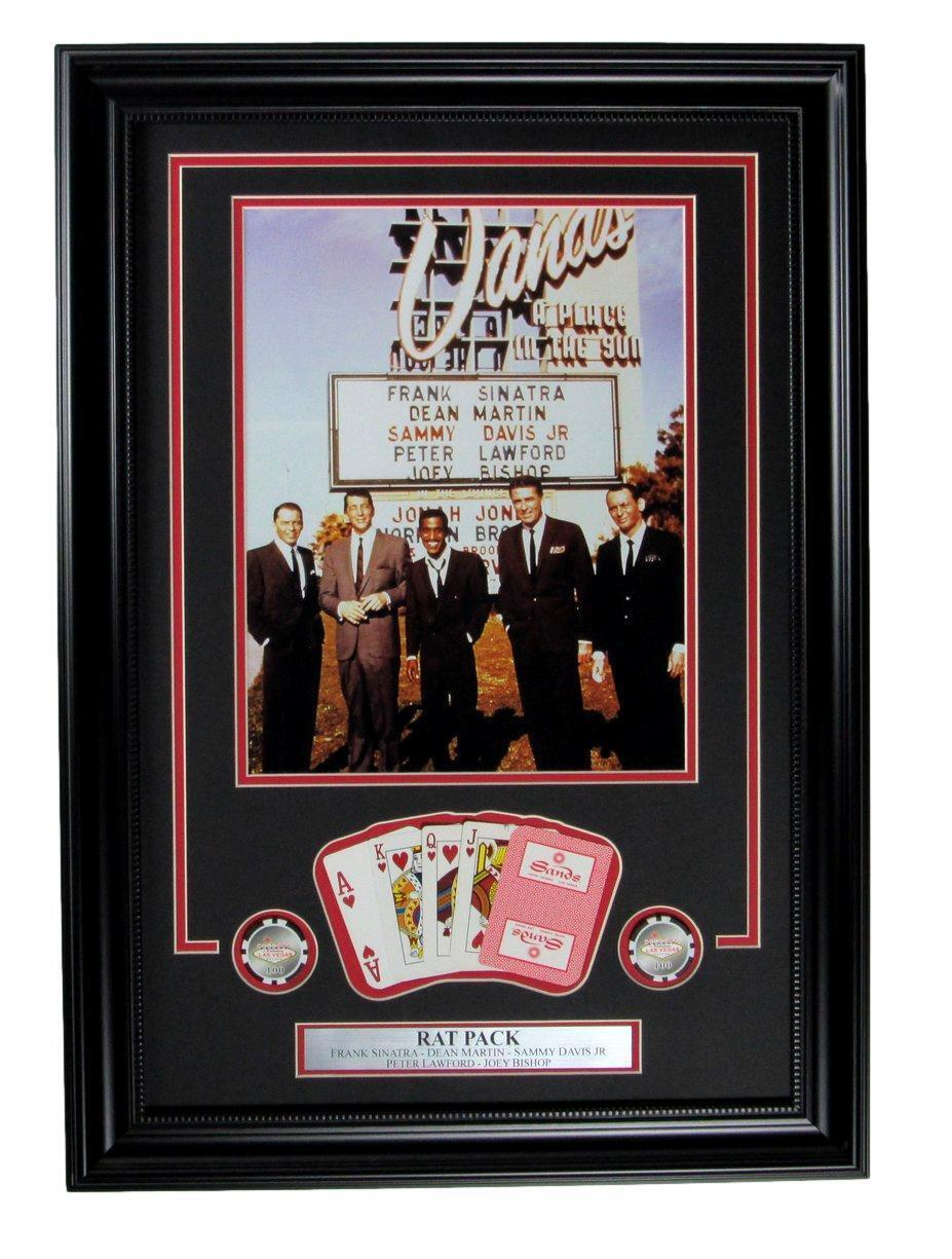 Rat Pack Sinatra/Martin/Davis/Lawford/Bishop Unsigned 11x14 Photo Framed 165822