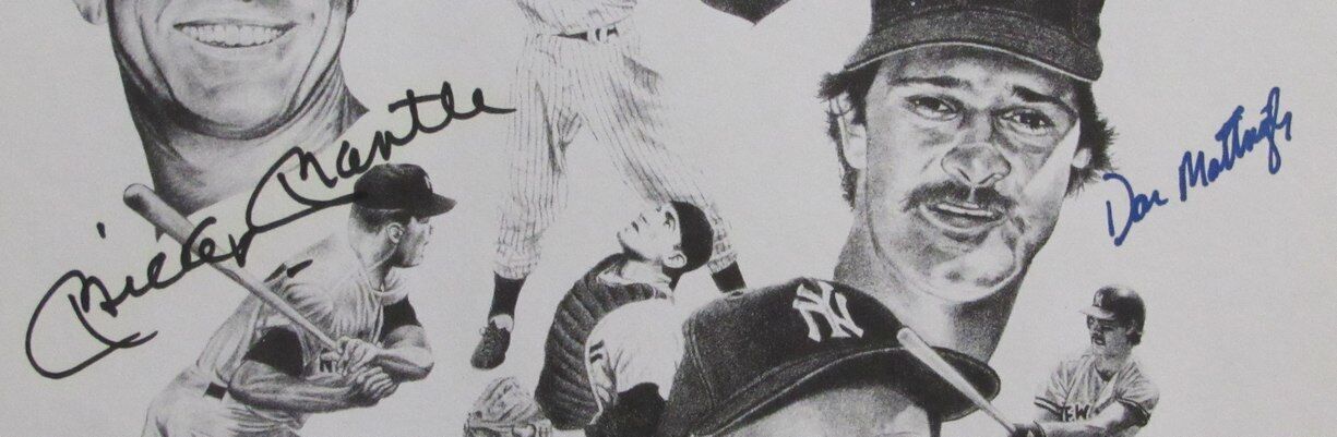 Mickey Mantle/Don Mattingly Yankees Dual-Signed 11x14 Lithograph Beckett 165859