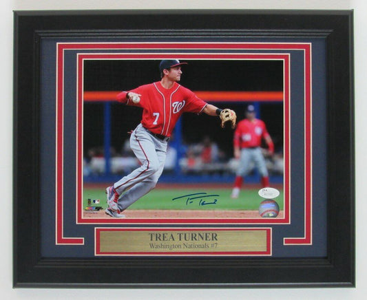 Trea Turner Washington Nationals Signed 8x10 Photo Framed JSA 142162