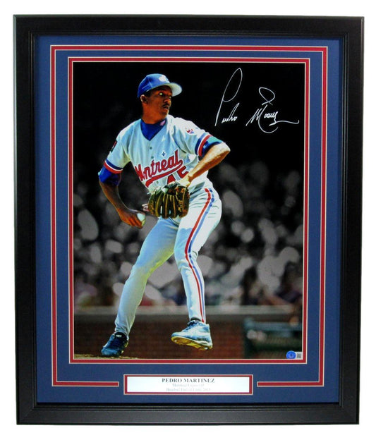 Pedro Martinez HOF Autographed 16x20 Photo Montreal Expos Framed Beckett 176776