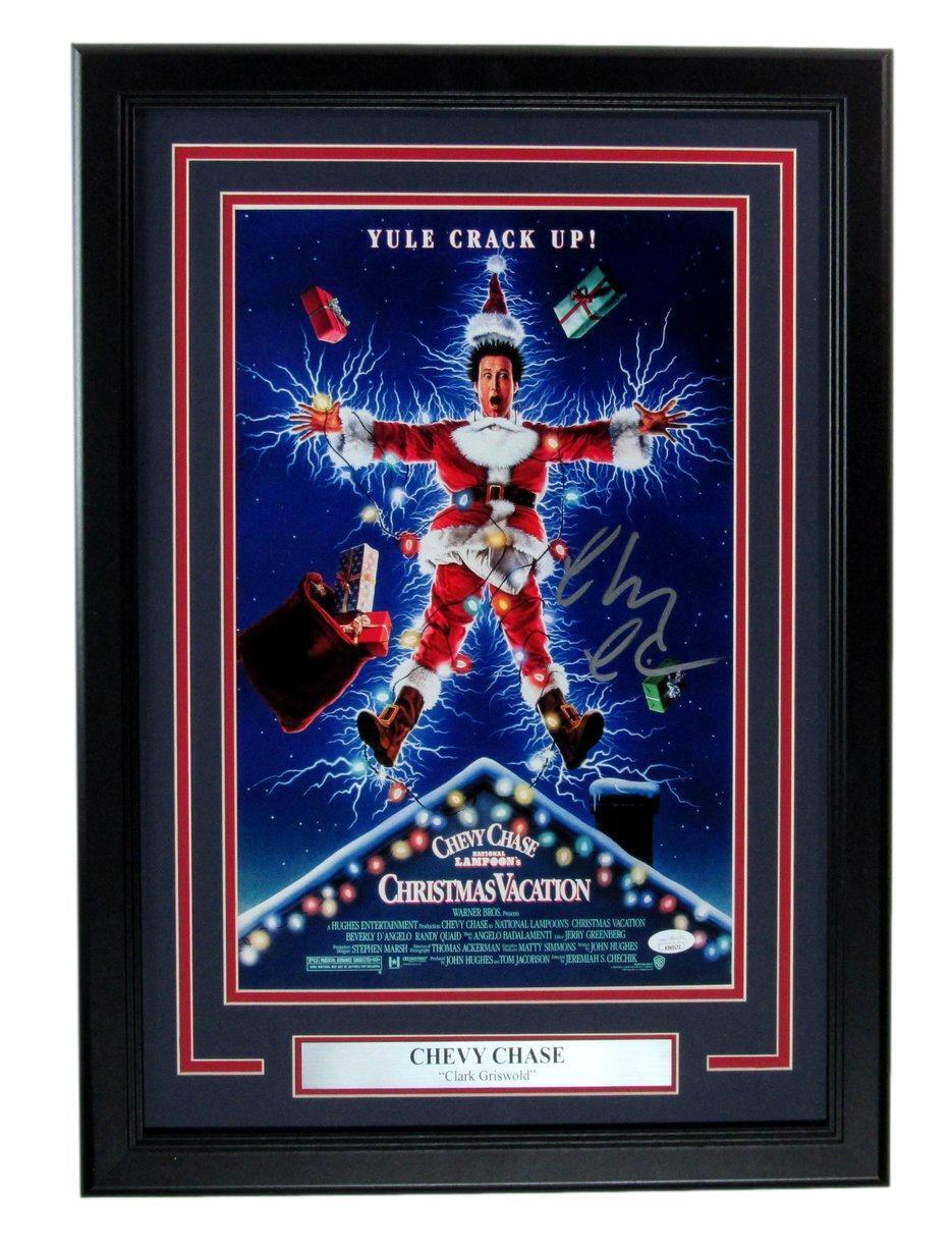 Chevy Chase Autographed 11x17 Movie Poster "Christmas Vacation" Framed JSA