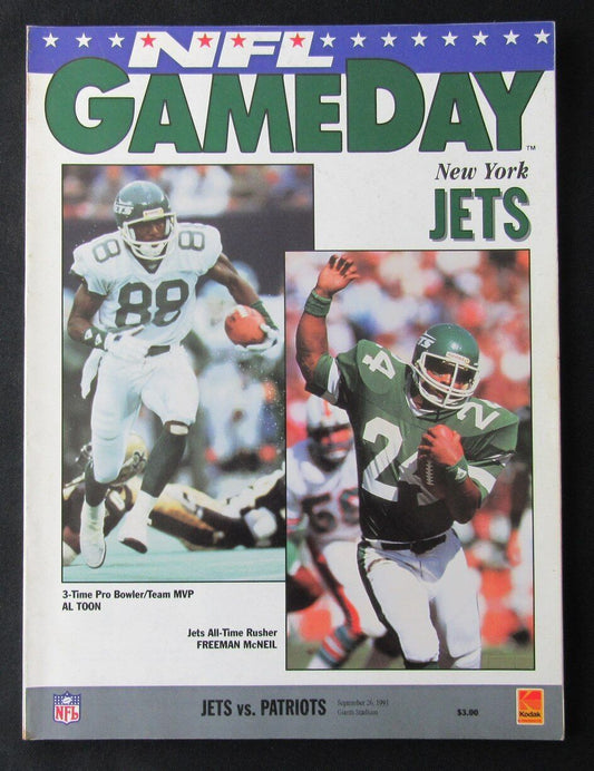 1993 New York Jets vs. New England Patriots Program Al Toon 09/26