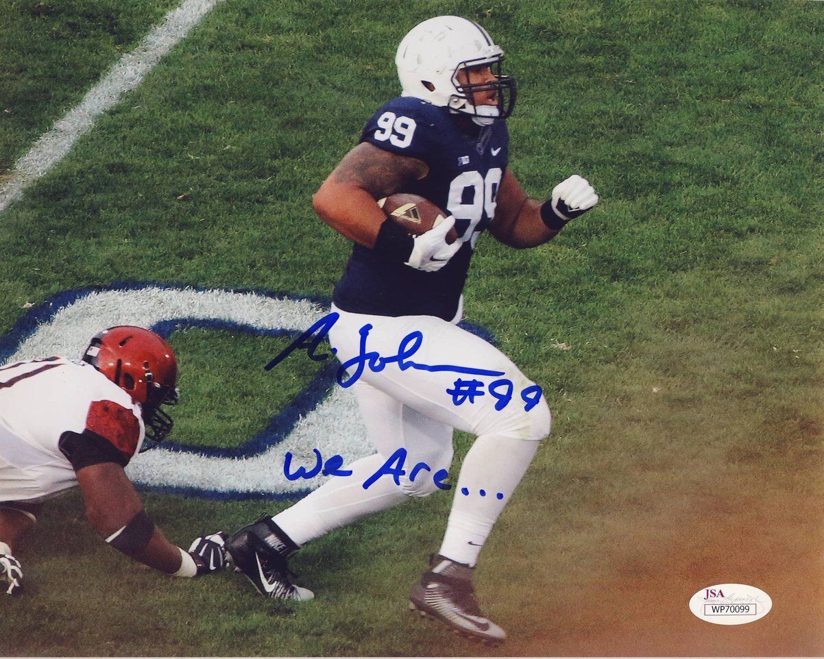 Austin Johnson PSU Nittany Lions Signed "We Are" 8x10 Color Photo JSA 136830