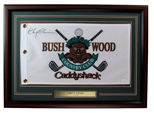 Chevy Chase Autographed Pin Flag "Caddyshack" Framed JSA 180964
