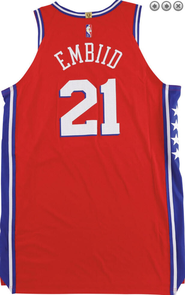 2021 Joel Embiid Philadelphia 76ers Game Worn/Used Red Statement Jersey 175679