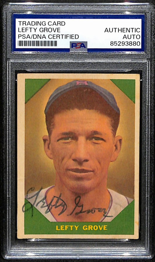 Lefty Grove HOF Signed/Auto 1960 Fleer Card #60 Boston Red Sox PSA/DNA 190896