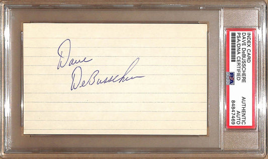 Dave DeBusschere HOF Autographed 3x5 Index Card NY Knicks PSA/DNA 178823