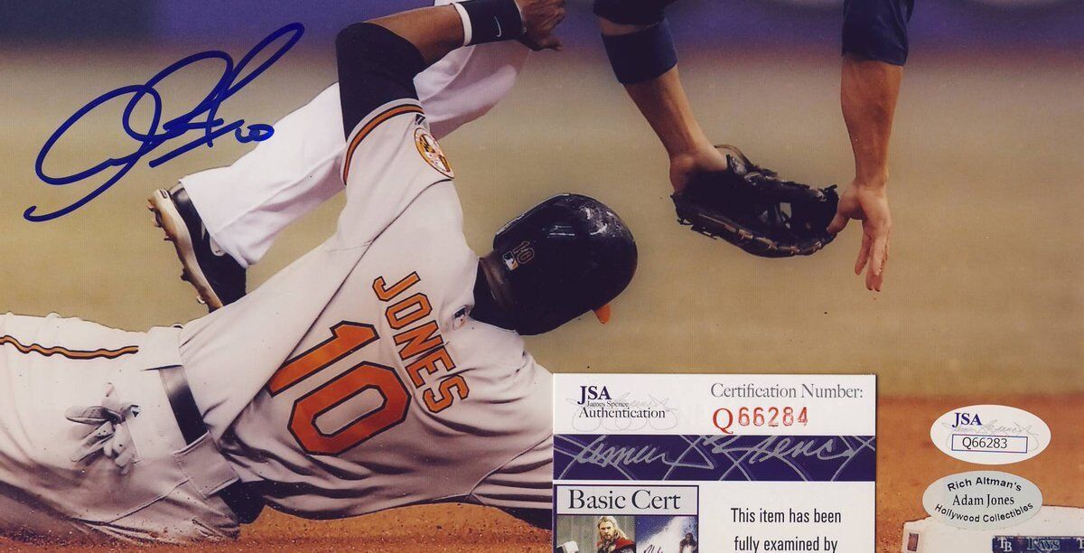 Adam Jones Baltimore Orioles Autographed/Signed 8x10 Color Photo JSA 136797