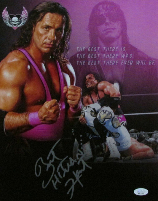 Bret Hart WWF Champion Autographed 11x14 Photo JSA