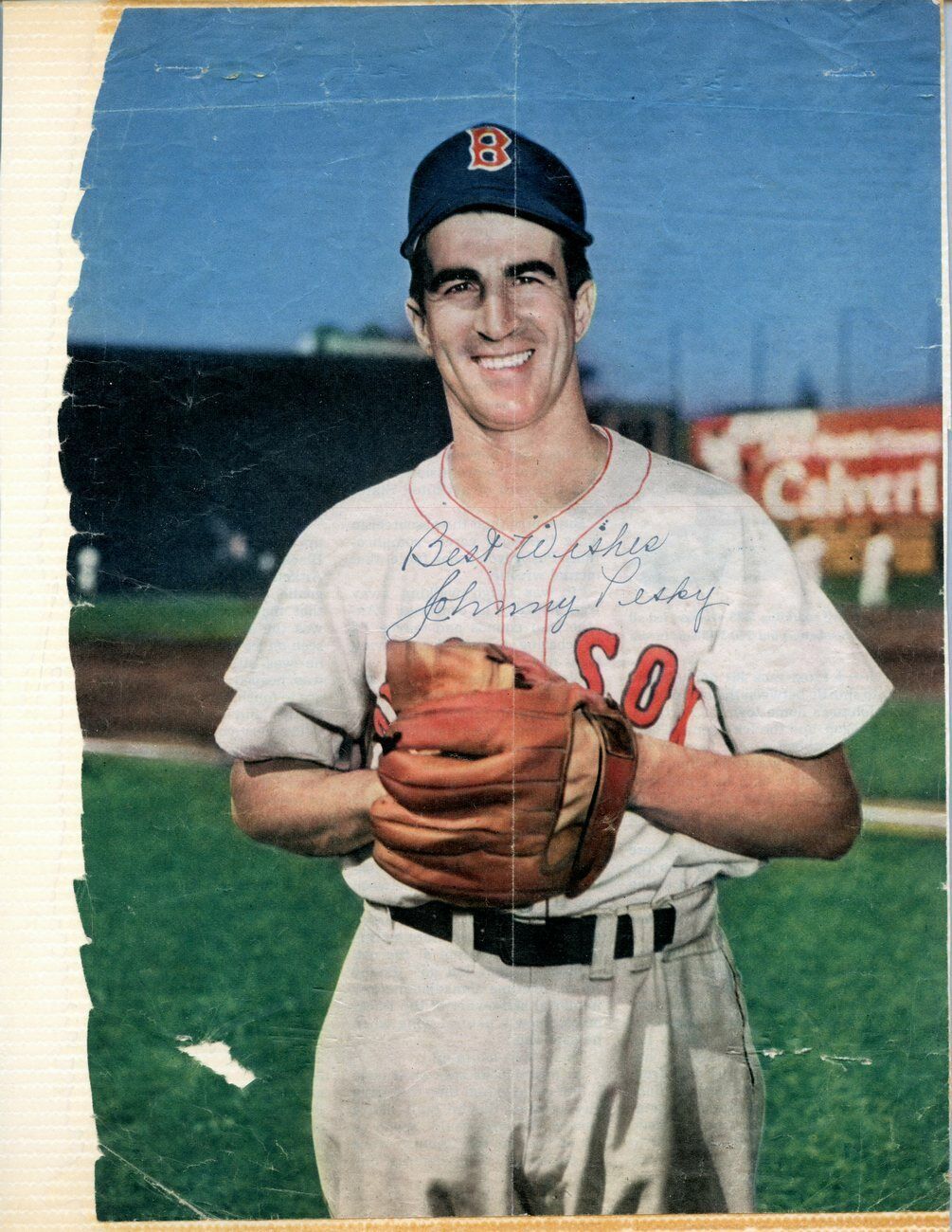 George Connor (HOF) Notre Dame/Johnny Pesky Red Sox Signed 8x10 Photos 167209