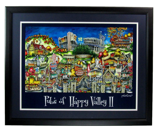 Pubs of Happy Valley II 18x24 Print Penn State Framed 177442