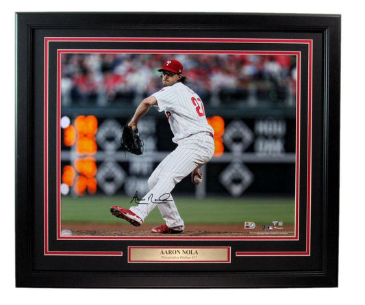 Aaron Nola Autographed 16x20 Photo Philadelphia Phillies Framed Fanatics 179728