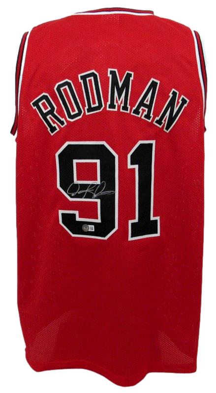 Dennis Rodman HOF Signed Custom Basketball Jersey Chicago Bulls Beckett 186300