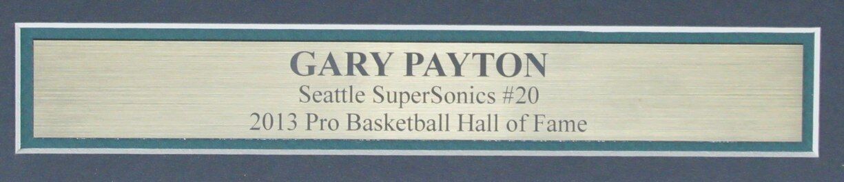 Gary Payton HOF Autographed 11x14 Photo Seattle SuperSonics Framed Beckett